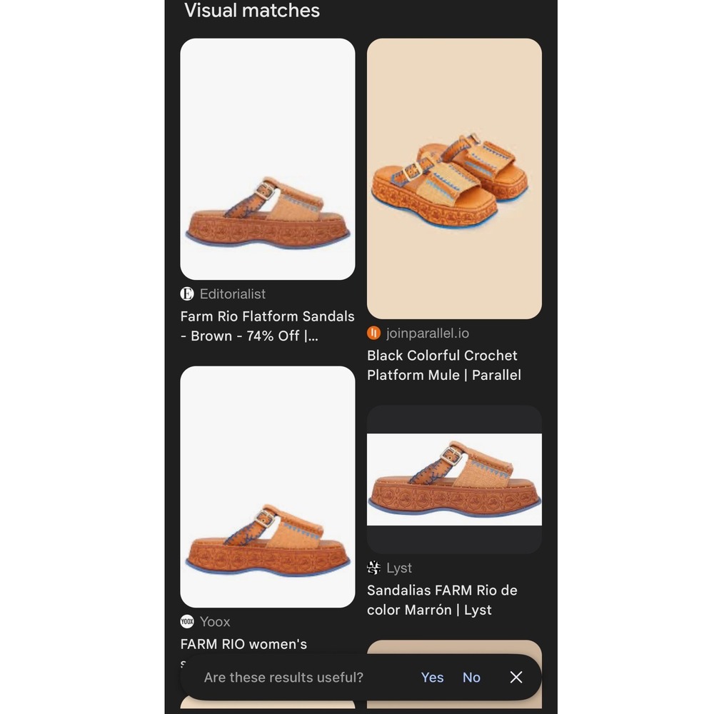Farm Rio Rust Flatform Mule Embroidered Raffia Platform Sandals Brown Blue 6 36 - Picture 7 of 7